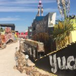 The Neon Museum's dirt path circles around the boneyard.